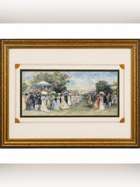Vintage Framed Wall Art John S Goodall Edwardian Garden Print Old Money Decor